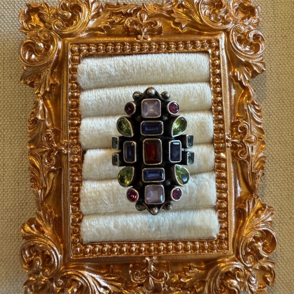 Vintage NB Nicky Butler Sterling Silver Multi Gemstone Cluster Ring Size 8 - Picture 8 of 8